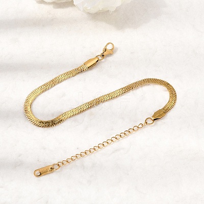 304 Stainless Steel Snake Chains Bracelets for Women BJEW-P395-02G-06-1