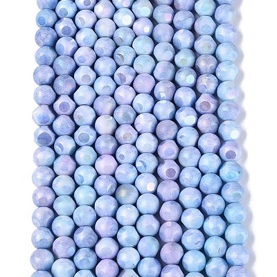 Ombre Effect Dyed Electroplate Opaque Glass Beads Strands EGLA-Q130-01A-05-1