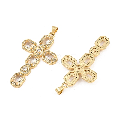Brass Micro Pave Cubic Zirconia Pendants CU-CBADC6C-13G-02-1