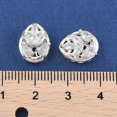 Rack Plating Brass Micro Pave Cubic Zirconia Beads KK-F879-13S-1