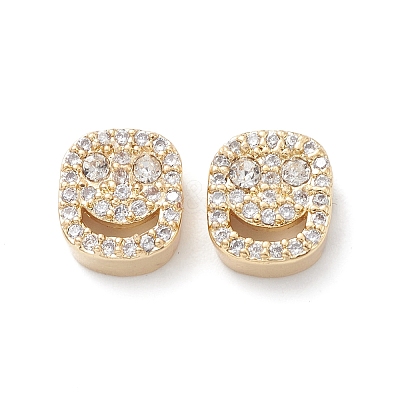 Brass Micro Pave Cubic Zirconia Beads KK-M241-01I-1