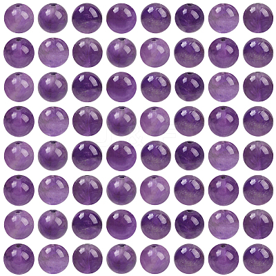 100Pcs Natural Amethyst Beads G-SP0001-22C-1