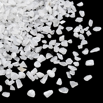 Natural White Jade Chip Beads G-O103-16-1