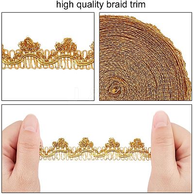 Metallic Lace Trim OCOR-WH0058-01G-1