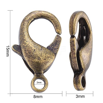 Antique Bronze Brass Lobster Claw Clasps X-KK-903-AB-NF-1