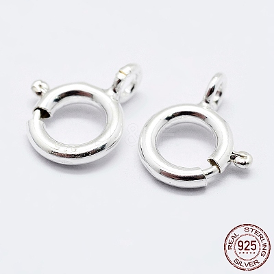 925 Sterling Silver Spring Ring Clasps STER-K167-076B-S-1