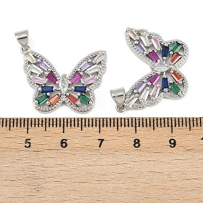 Brass Micro Pave Cubic Zirconia Pendants KK-C109-09A-P-1