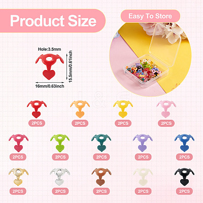 28Pcs 14 Colors Acrylic Flowers Beads Caps FIND-TA0005-11-1