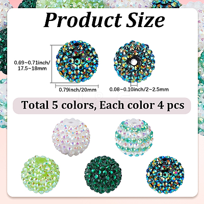 Resin Rhinestone Beads RESI-PA0001-44B-1
