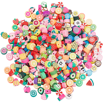 400Pcs 2 Styls Handmade Polymer Clay Beads CLAY-SP0001-16-1