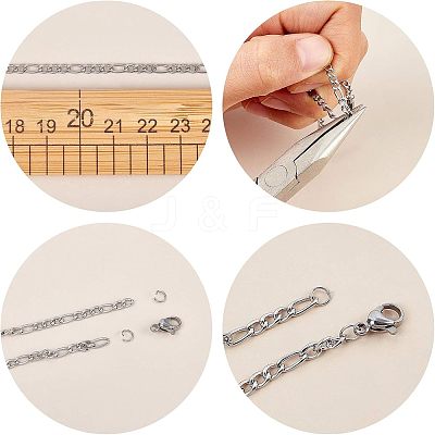 304 Stainless Steel Figaro Chains CHS-UN0001-09-1