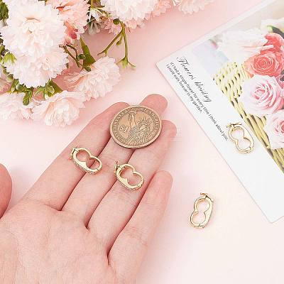 6Pcs Brass Peanut Twister Clasps FIND-SC0003-97G-1