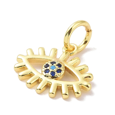 Golden Brass Micro Pave Cubic Zirconia Pendants KK-L209-039G-04-1
