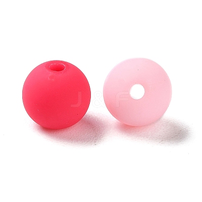 Rubberized Style Imitated Silicone Acrylic Beads MACR-D029-01N-1