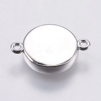 Brass Cabochon Connector Settings KK-E749-08P-1