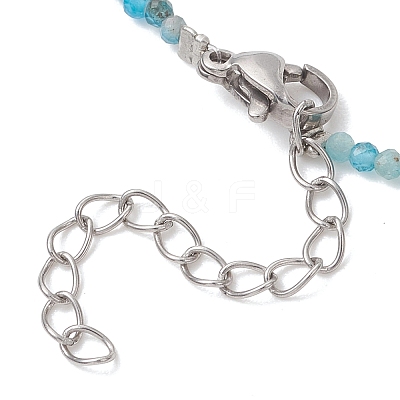 2MM Faceted Round Natural Apatite Beaded Necklaces NJEW-JN05918-02-1
