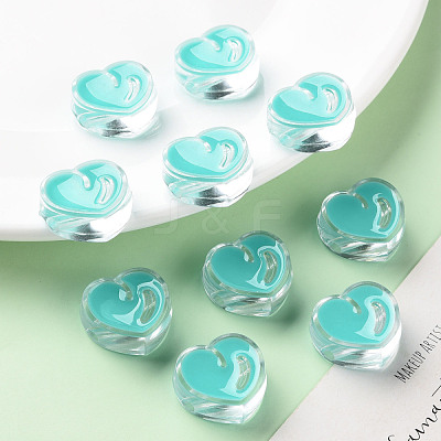 Transparent Enamel Acrylic Beads TACR-S155-004G-1