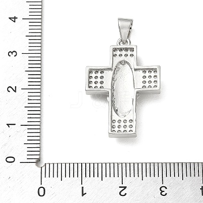 Brass Micro Pave Clear Cubic Zirconia Pendants CU-CBAC53C-01P-1