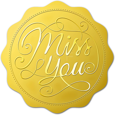 Plastic Self Adhesive Gold Foil Embossed Stickers DIY-WH0211-179-1
