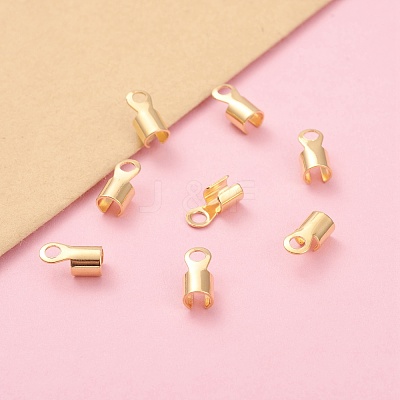 Brass Folding Crimp Ends X-KK-F824-112G-1