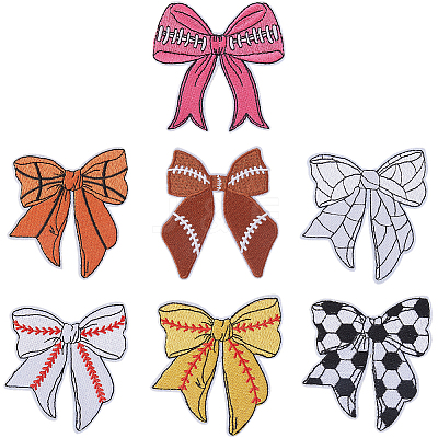 7Pcs 7 Styles Polyester Embroidery Iron on Clothing Patches PATC-GF0001-63-1