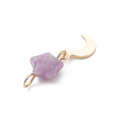Synthetic Blue Lace Agate & Natural Rose Quartz & Rhodonite & Green Aventurine & Lepidolite Star Pendants PALLOY-JF04757-1