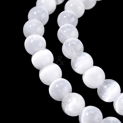 Natural Selenite Beads Strands G-N328-025B-02-1