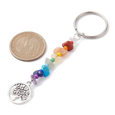Tree of Life Tibetan Style Alloy Pendant Keychains KEYC-JKC00689-1