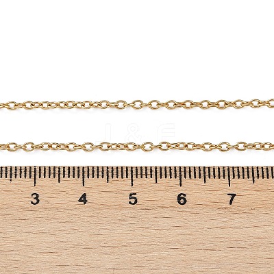 Ion Plating(IP) 304 Stainless Steel Unisex Cable Chain for Necklace STAS-P045-01G-B-1