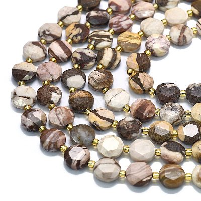 Natural Zebra Jasper Beads Strands G-C116-A100-01-1