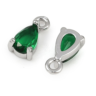 Brass Micro Pave Cubic Zirconia Pendants KK-K374-07P-1