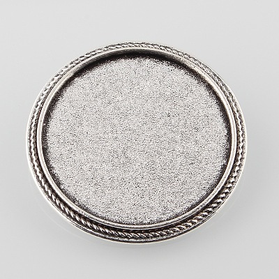 Vintage Alloy Brooch Cabochon Bezel Settings X-PALLOY-O038-42AS-1