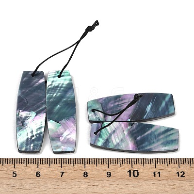 2Pcs Natural Black Lip Shell Pendants FIND-Z079-01C-1