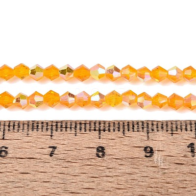 AB Color Plated Transparent Glass Beads Strands GLAA-G127-01-01A-1