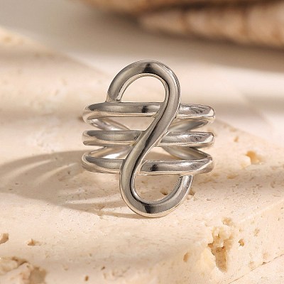 Line 304 Stainless Steel Cuff Open Rings WGE83BC-02-1