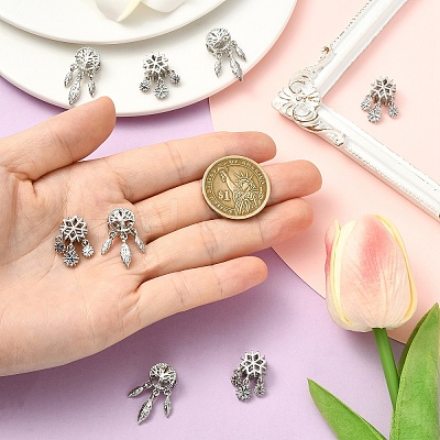 4Pcs 2 Styles Alloy European Beads FIND-YW0009-98-1