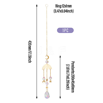 1Pc Faceted Glass Sun Catcher Pendant Decorations AJEW-TA0003-19-1