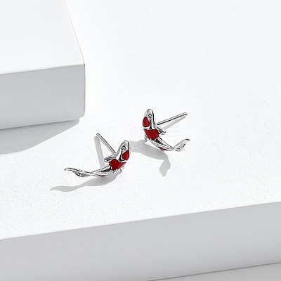 Anti-Tarnish Rhodium Plated 925 Sterling Silver Stud Earrings STER-BB72115-1