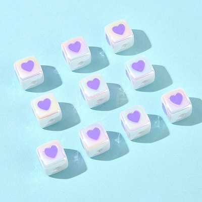 10Pcs Opaque Acrylic Enamel Beads ACRC-FS0001-02D-1
