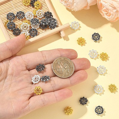 60Pcs 4 Colors Alloy Bead Caps FIND-YW0011-83-1