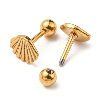 Ion Plating(IP) 304 Stainless Steel Stud Earrings EJEW-Z034-11G-1