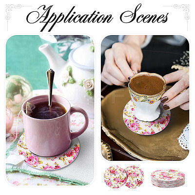 8Pcs PU Leather Cup Mats AJEW-MB0001-12-1