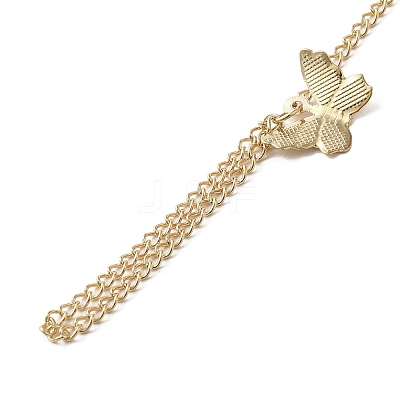 Iron Butterfly Ring Bracelet BJEW-C054-03G-1