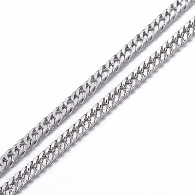 Tarnish Resistant 304 Stainless Steel Curb Chain Necklaces LS-NJEW-P147-03P-1
