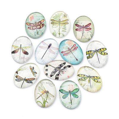 Flatback Glass Cabochons GGLA-S034-25x18-007-1