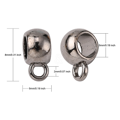 Tibetan Style Alloy Tube Bails TIBEP-LFH251Y-B-FF-1