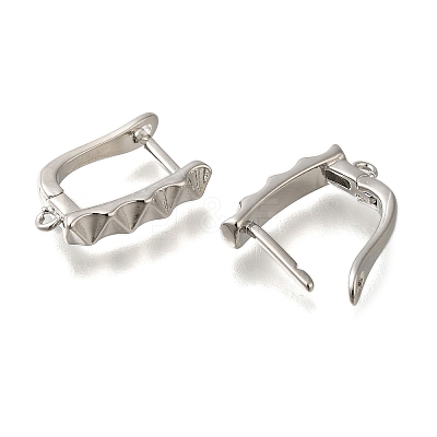 Rack Plating Brass Hoop Earring Findings EJEW-H143-03P-1