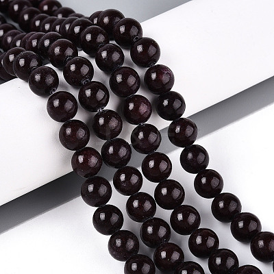 Dyed Natural Mashan Jade Round Beads Strands G-T139-8mm-67I-1
