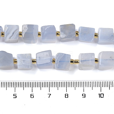 Natural Blue Lace Agate Beads Strands G-G053-B23-01-1