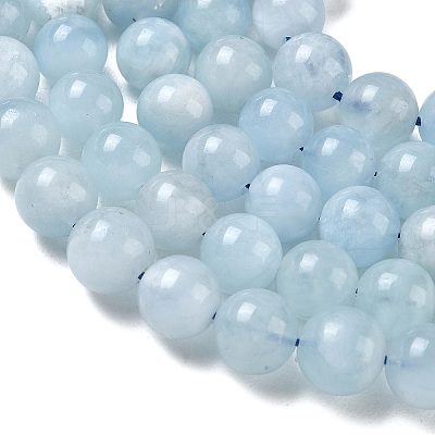 Natural Aquamarine Beads Strands G-D327-C03-8MM-01A-1